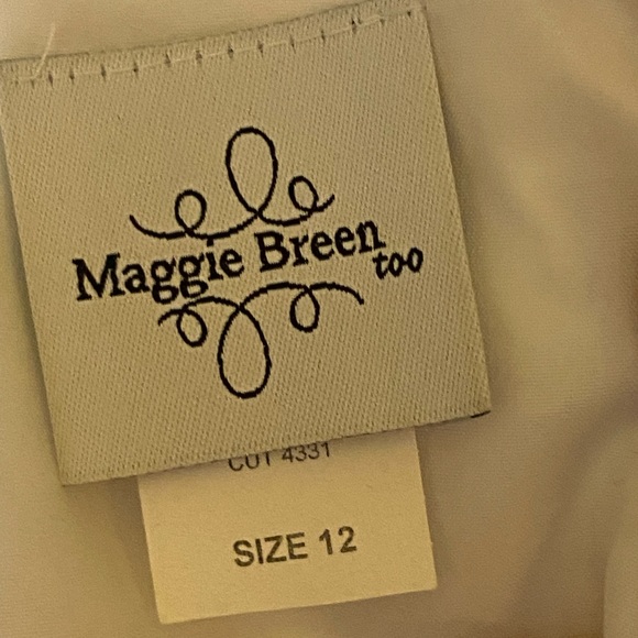 12 MAGGIE BREEN TOO LINED SHIFT DRESS WHITE LIME GREEN TRIM AND EMBROIDERY ZIP - Picture 11 of 16